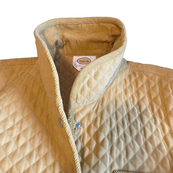 Talbots Jacket, Coat, Quilted Womens Size M Canary Yellow Snap Buttons, Pockets - Picture 4 of 13